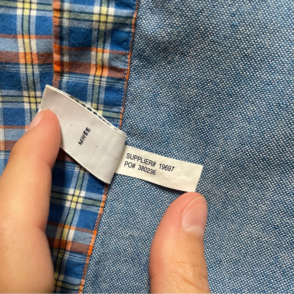 TWO Ralph Lauren XL long sleeve cotton button down dress shirts chambray check - Picture 13 of 13